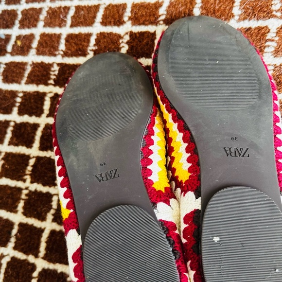 ZARA yellow & red crochet ballet flats - Picture 6 of 6